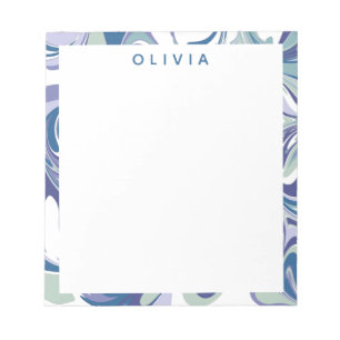 Bloc De Notas Resumen Marble azul Swirl Estilo Personalizado