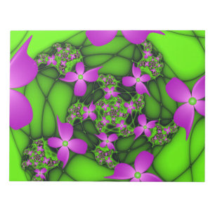 Bloc De Notas Resumen moderno Flores fractales de color verde ne