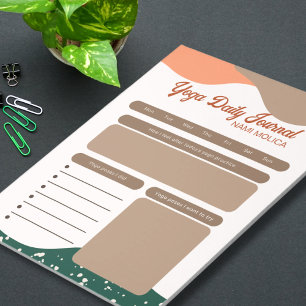 Bloc De Notas Resumen moderno Terra verde Cotta Yoga Daily
