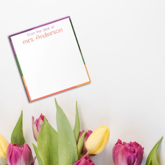 Bloc De Notas Resumen naranja borde verde púrpura (Subido por el creador)