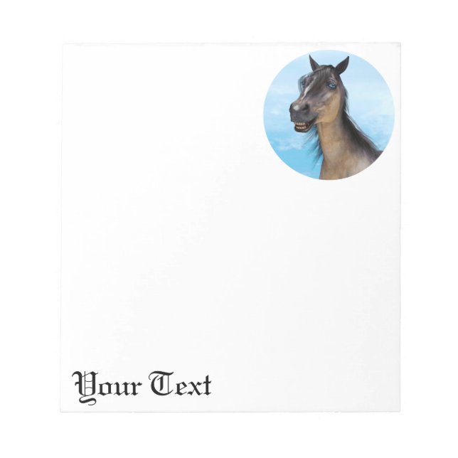 Bloc De Notas Retrato de Arte de Caballo con Sonrisa Divertida (Frente)