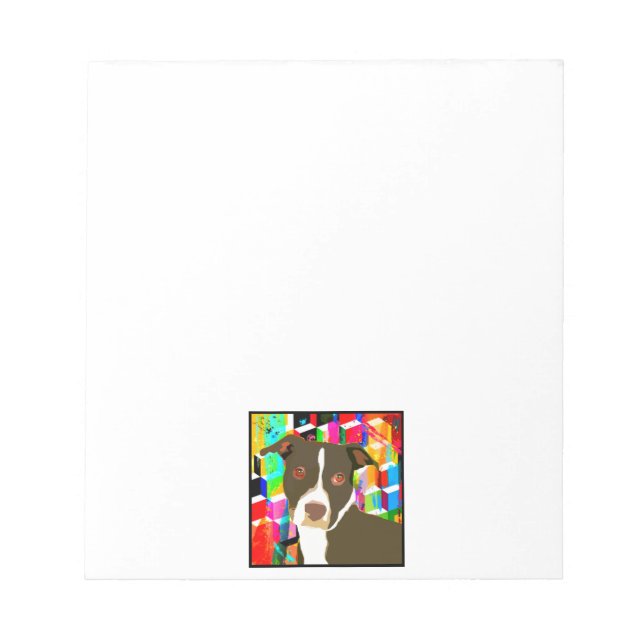 Bloc De Notas Retrato de Pitbull Pop Art (Frente)