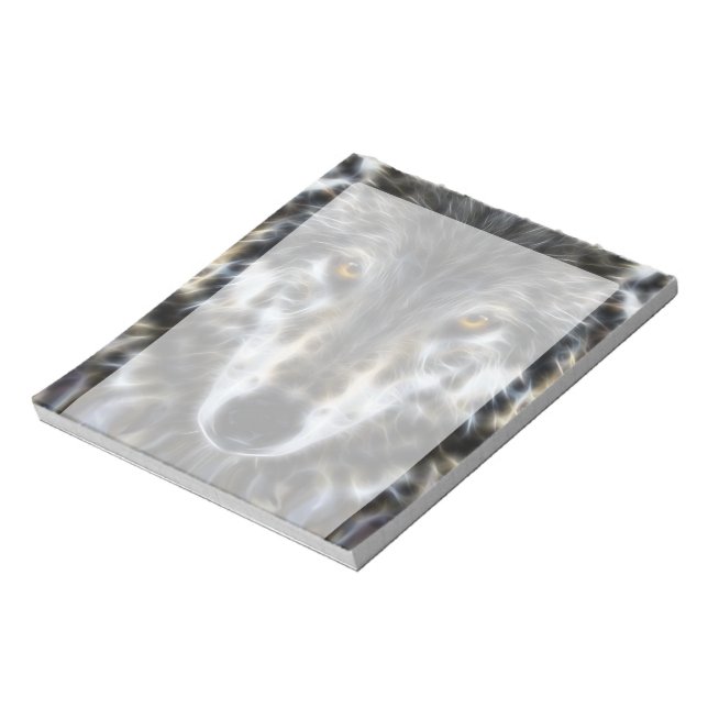 Bloc De Notas Retrato gráfico Inspirador del lobo (Lado Izquierdo)