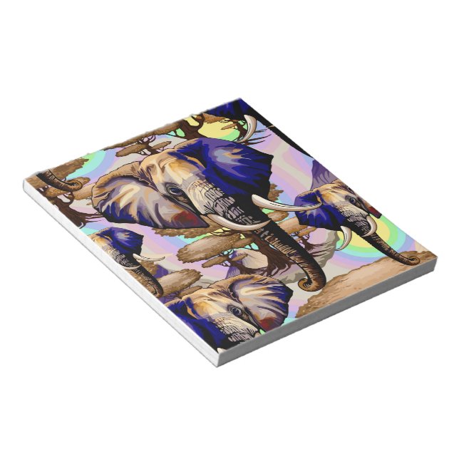 Bloc De Notas Retrato surrealista de elefante africano (Lado Derecho)