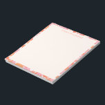 Bloc De Notas Retro Boho Naranja rosa Nombre floral personalizad<br><div class="desc">Notepad de nombre personalizado retro boho rosa y Naranja floral lindo</div>