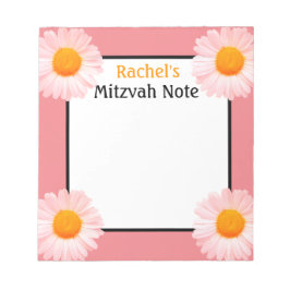Bloc De Notas Retro Daisies Chica Rosa Mitzvah Notas Notepad