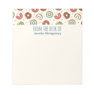 Bloc De Notas Retro Donut Pattern Cute Colorful Style