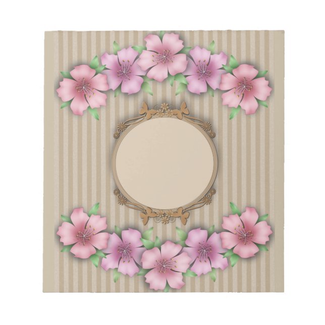 Bloc De Notas Retro , floral (Frente)