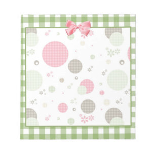 Bloc De Notas Retro Gingham Polka Dots and Daisies
