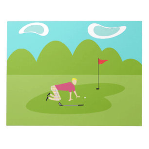 Bloc De Notas Retro Golfer Notepad