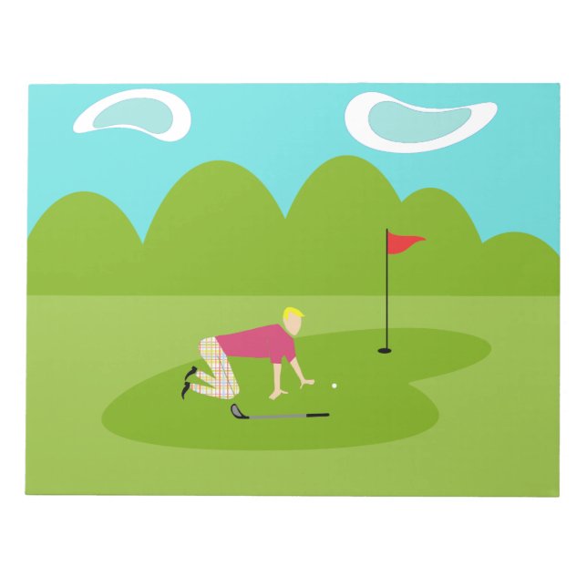Bloc De Notas Retro Golfer Notepad (Frente)
