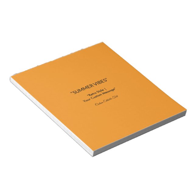 Bloc De Notas Retro Orange Texture – Summer Vibes Art (Lado Derecho)