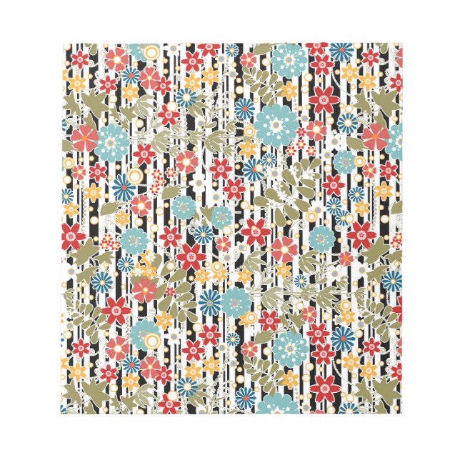 Bloc De Notas Retro, retro floral (Frente)