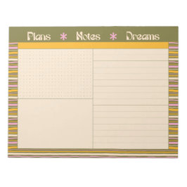 Bloc De Notas Retro Spring Hand Drawn Striped Plan and Dream