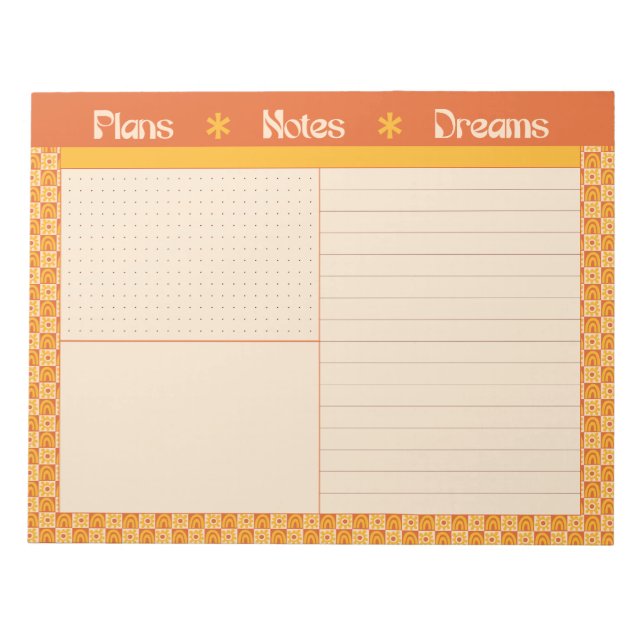 Bloc De Notas Retro Spring Mano Dibujada Plan y Sueño (Frente)