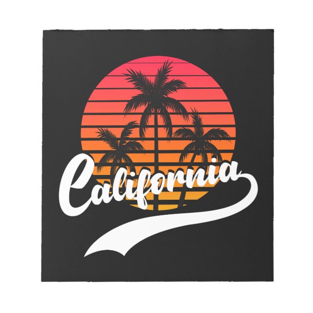 Bloc de notas Retro Sunset de California (Frente)