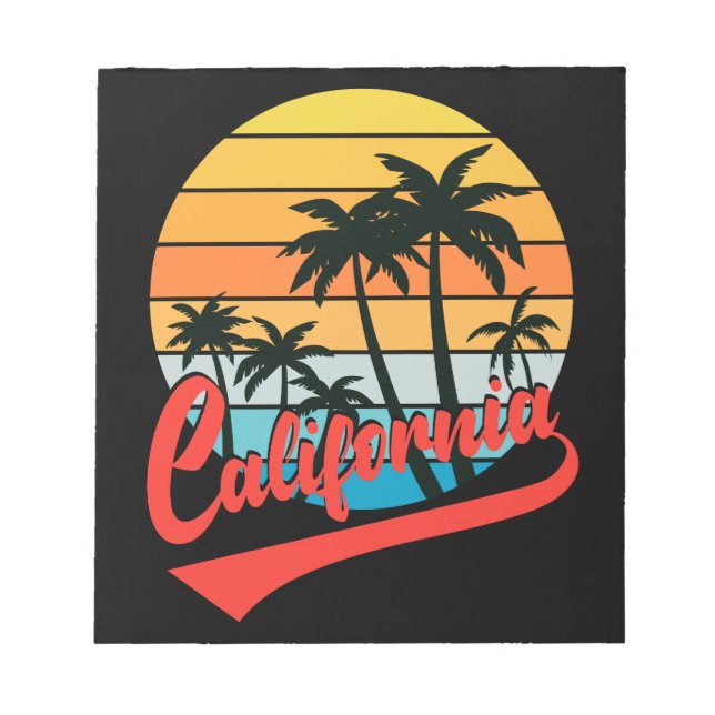 Bloc de notas Retro Sunset de California (Frente)