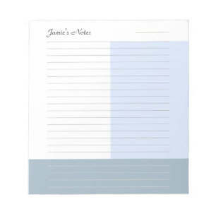 Bloc De Notas Revestimiento gris de acero azul moderno personali