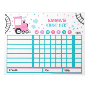Bloc De Notas Reward Chart Monster Train Personalized Chores