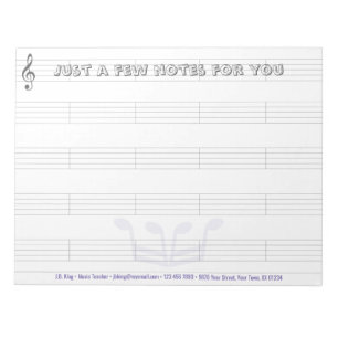 Bloc de notas "Rey de la Música" de 11 x 8.5 pulga