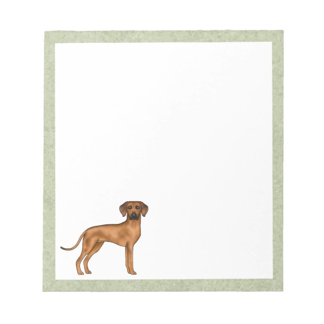 Bloc De Notas Rhodesian Ridgeback Perro León Africano Lindo Verd (Frente)