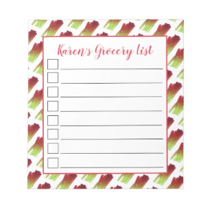 Bloc De Notas Rhubarb Stalks Vegetable Garden Grocerge List