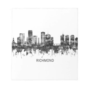 Bloc De Notas Richmond Virginia Skyline BW