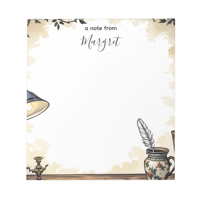 Bloc De Notas Rincón de estudio de cosecha (Frente)