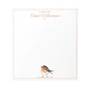 Bloc De Notas Robin Naranja Cute - Simple Elegante