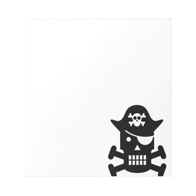 Bloc De Notas Robot Skull & Crossbone Pirate Silhouette (Frente)