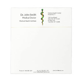 Bloc De Notas Rod de oro verde de hierbas medicinales de Asclepi