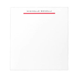 Bloc De Notas Rojo Blanco Profesional Plano Simple Minimalista