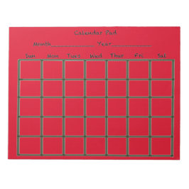 Bloc De Notas Rojo de teclado del calendario