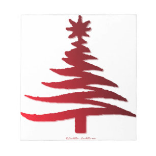 Bloc De Notas Rojo del patrón del árbol de Navidad
