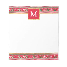 Bloc De Notas Rojo Personalizado Navidad Fair Isle