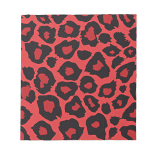 Bloc De Notas Rojo rojo de la impresión del leopardo rocoso de R