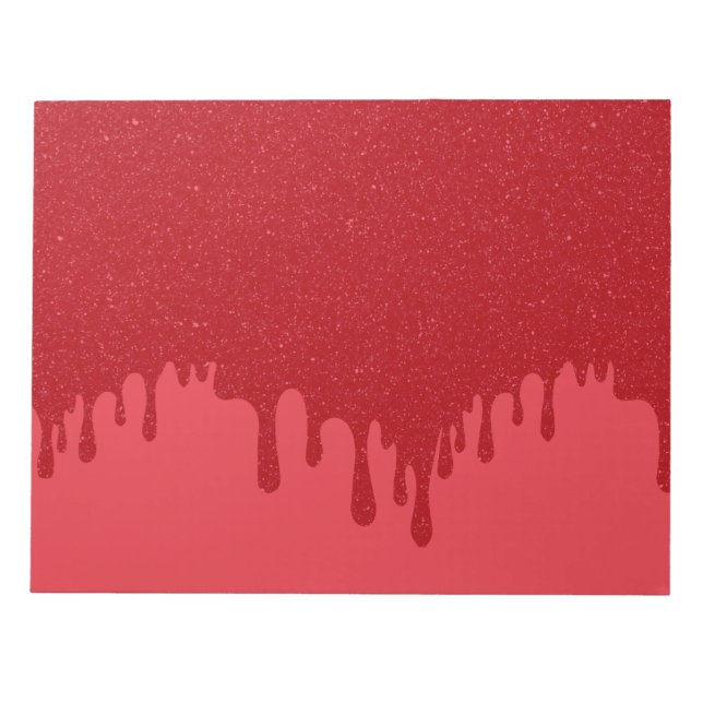 Bloc de notas rojo tomate personalizable con efect (Frente)