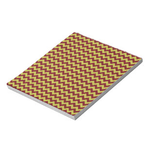 Bloc De Notas Rojo y Dorado Glitter Zig Zag