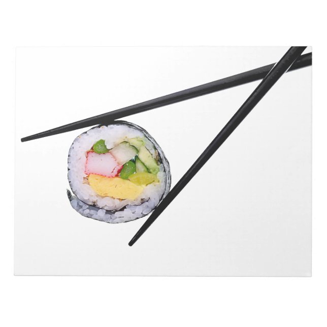 Bloc De Notas Rollo de sushi y palillos - Plantilla personalizad (Frente)