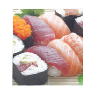 Bloc De Notas Rollo fresco de sushi de comida asiática japonesa