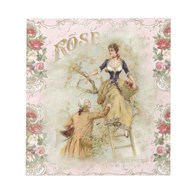 Bloc De Notas Romantic Paris Lovers pink shabbychic (Frente)