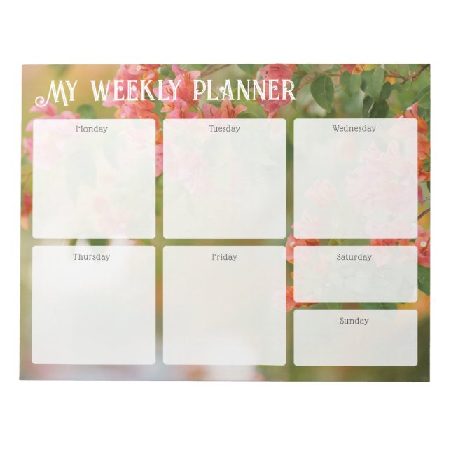 Bloc De Notas Romantic Summer Bougainvillea Weekly Planner (Frente)