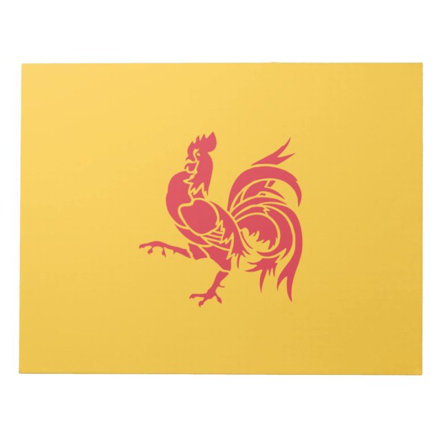 Bloc De Notas Rooster Rojo (Bandera de Valonia) (Frente)