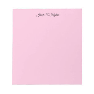 Bloc De Notas Rosa Claro Femenino Elegante Sencillo Profesional