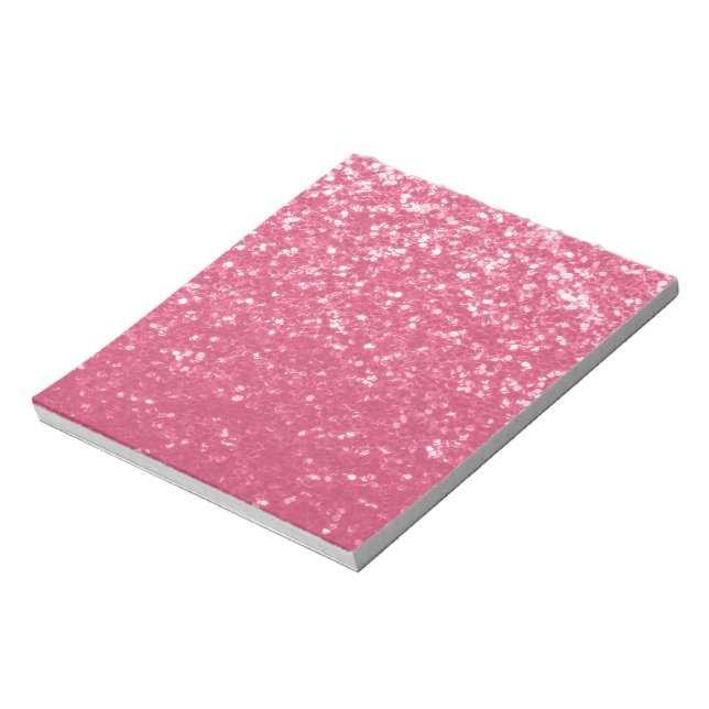 Bloc De Notas Rosa claro rosa falso brillo purpurina (Lado Izquierdo)