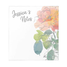 Rosa Coral Floral Boho en Blanco