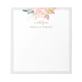 Bloc De Notas Rosa de color rosa Rubor Bouquet floral enmarcado