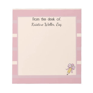Bloc De Notas Rosa de Rubor con personalizado de acento de coque