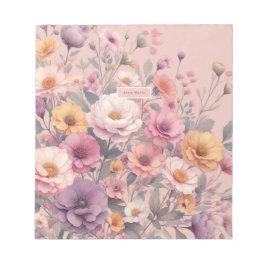 Bloc De Notas Rosa floral moderno rosa elegante