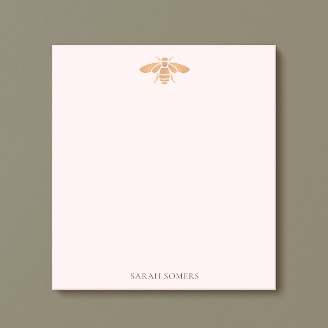 Bloc De Notas Rosa Gold Cute Bee Pink Nature Personalizada (Subido por el creador)